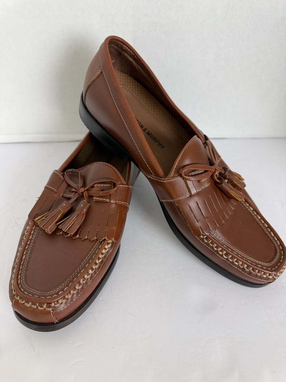 Johnston & Murphy Brown Leather Kiltie Tassel Slip-On Loafers